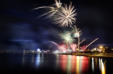 NYE Fireworks over the Portland Harbour