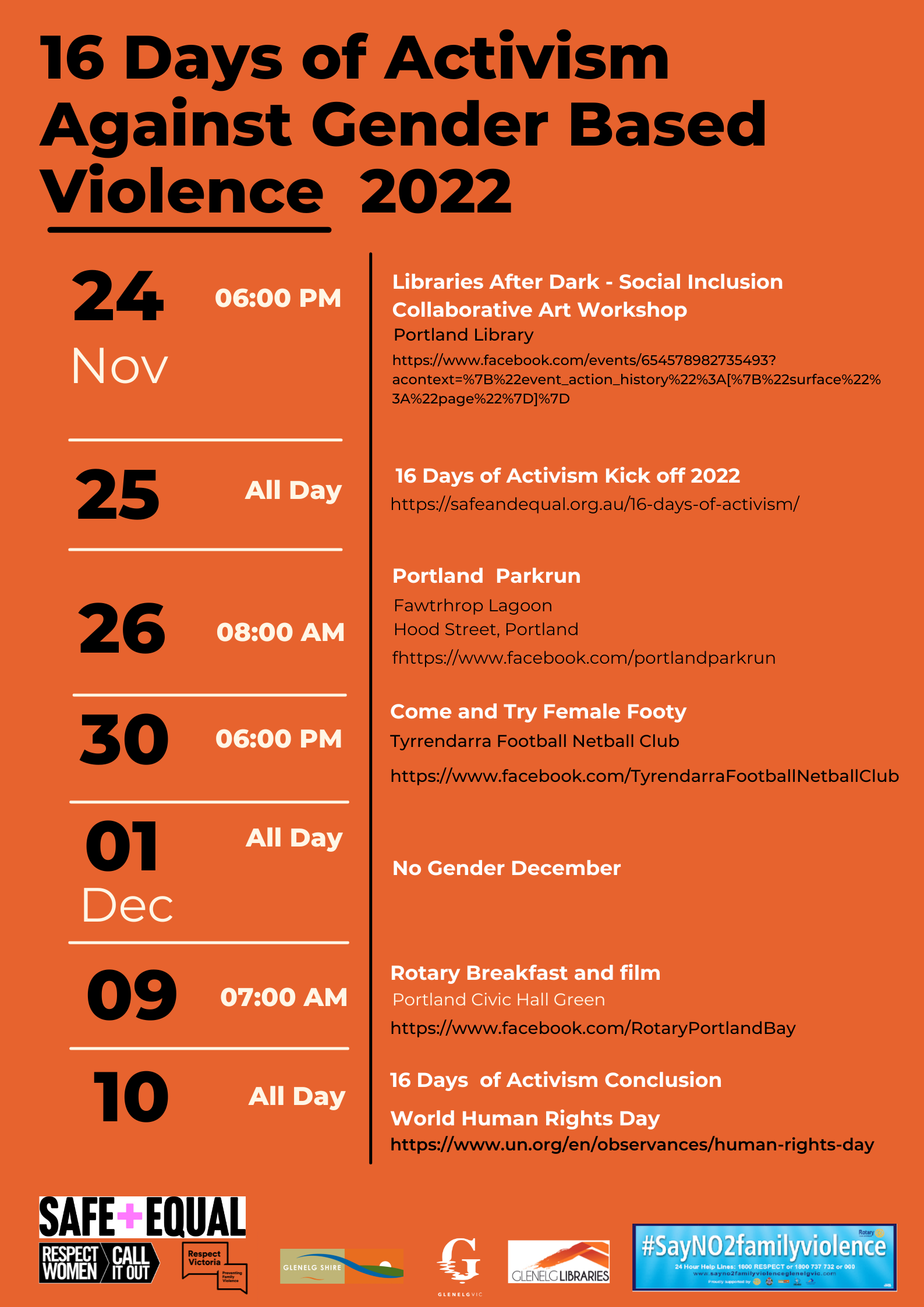 16 Days of Activism Events