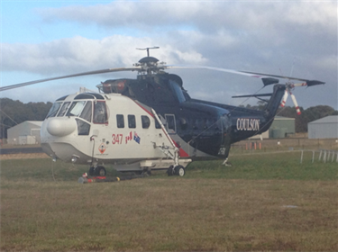 Coulston Fire Bomber 347 parked and tied down for the night