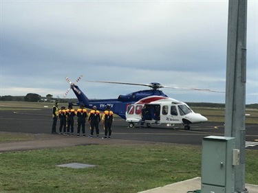 Crew about to board to ferry to Gas exploration vessel off Bass Strait