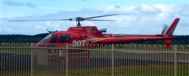 Fire Bomber 307 parked for refuelling