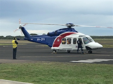 Gas Rig chopper preparing for Take-off