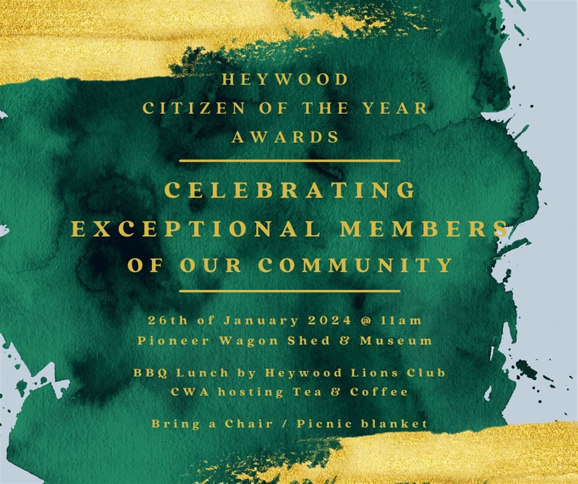 Heywood Citizen of the Year Awards 2024 Glenelg Shire Council
