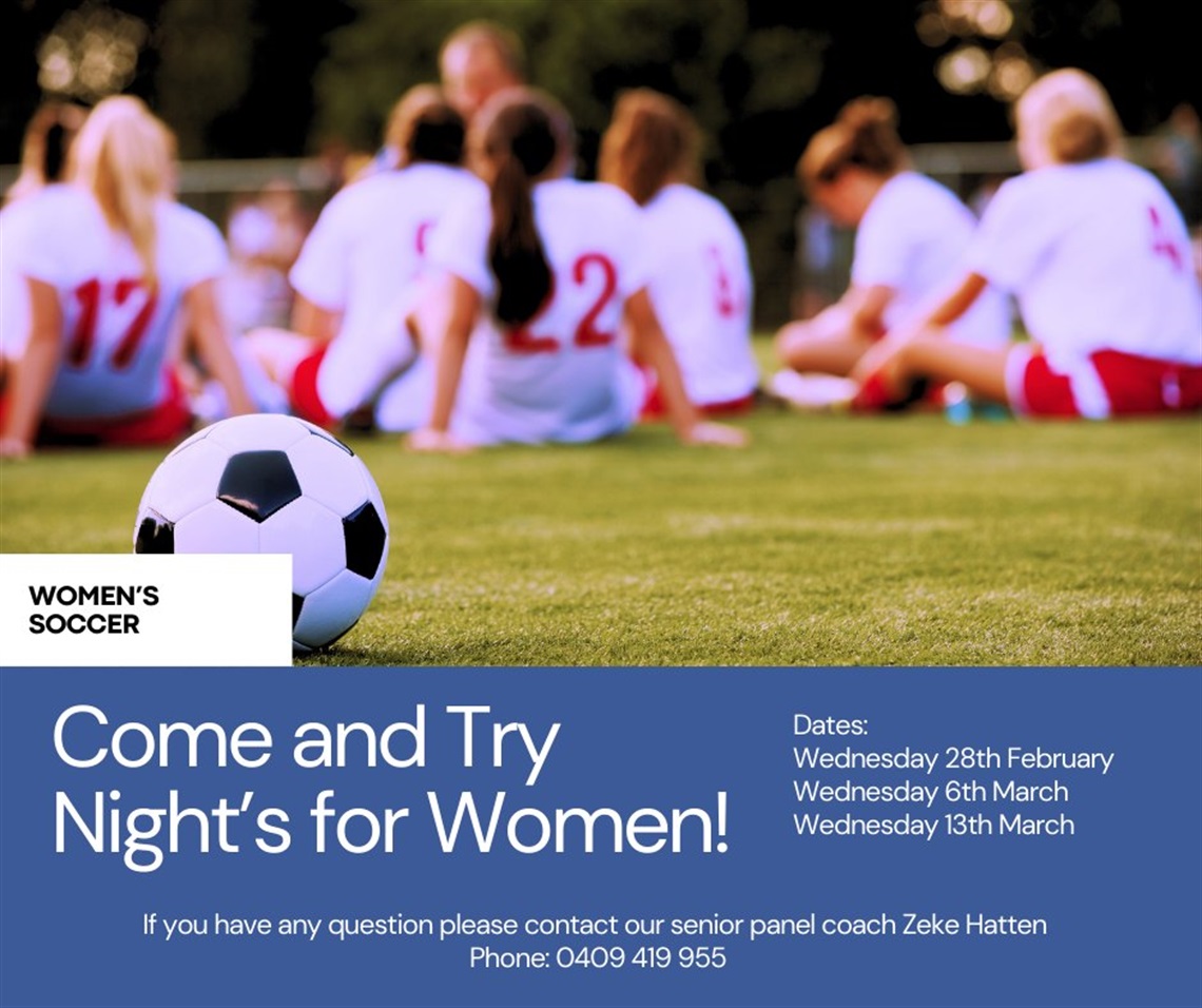 Womens soccer Come and Try