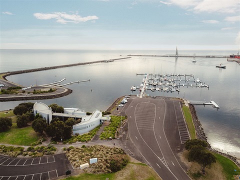 Aerial shot of the visitor centre