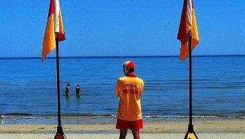 Red and Yellow Beach Flags
