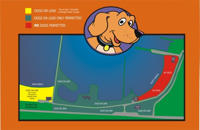 A map of the dog control zones on the Portland foreshore